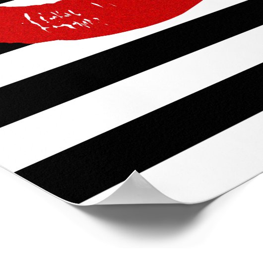 唇ストライプのもかわいらし美しいポスター ポスター (角)