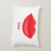 唇パーソナライズされた枕 アクセントクッション (裏面(縦))