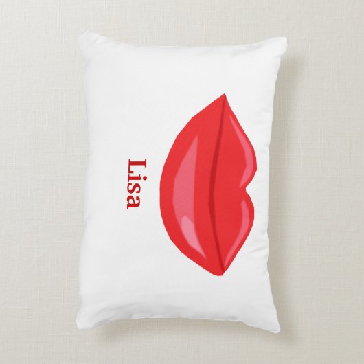 唇パーソナライズされた枕 アクセントクッション (裏面(縦))