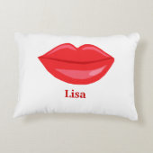 唇パーソナライズされた枕 アクセントクッション (裏面)