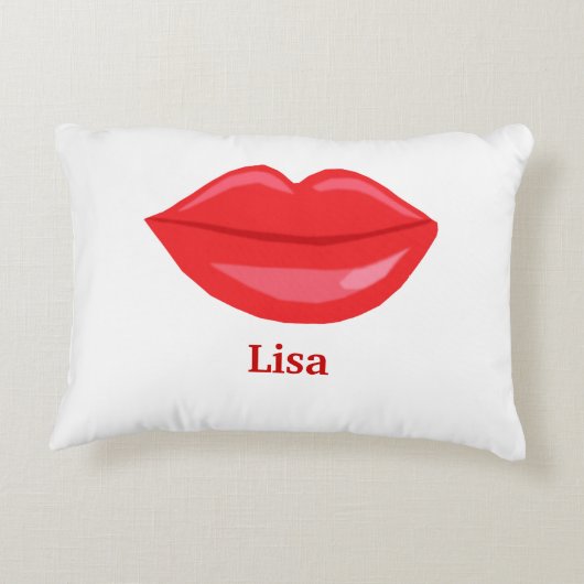唇パーソナライズされた枕 アクセントクッション (裏面)