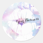 唇メイクアップアーティスト絵を描（ばちゃばちゃ）跳ねるグランジ ラウンドシール (正面)