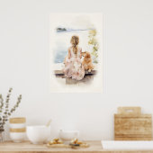 唇側小さな女の子 ポスター (キッチン)