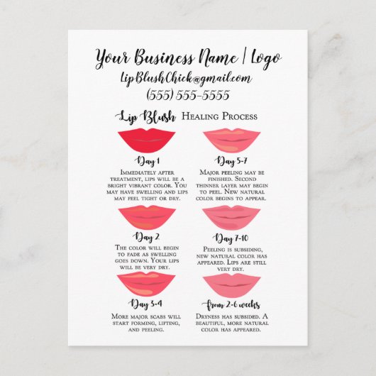 唇赤面ステージの治癒とアフターケア ポストカード (正面)