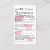 唇赤面ステージの治癒とアフターケア 名刺 (裏面)