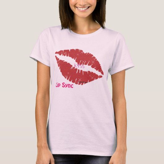 唇、キス語、唇の同期 Tシャツ (正面)
