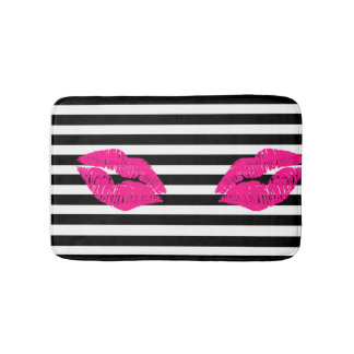 唇、ショッキングピンクの唇は、唇を、構成します芸術、唇を飾ります バスマット