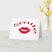 唇 – スマイル カード (黄色い花)