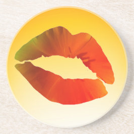 唇、セクシー口砂岩ドリンクコースター コースター
