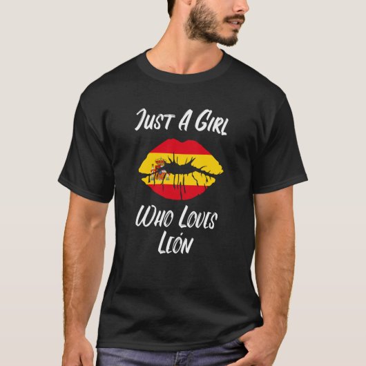 唇+口が大好きスペイン旗レオン Tシャツ (正面)