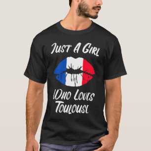 唇 口 愛 フランス国旗 トゥールーズ Tシャツ