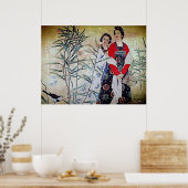 唐のヴィンテージ美術中国のの女性 ポスター (キッチン)