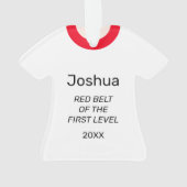 唐祖堂武術アーツレッドベルトパーソナライズされた オーナメント (裏面)