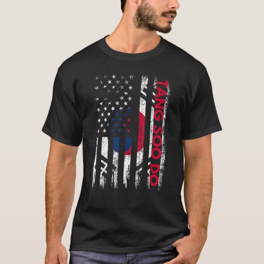 唐祖堂空手武術芸術育成韓国Fl Tシャツ (正面)