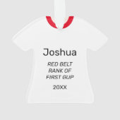 唐祖堂1st赤ベルトパーソナライズされた オーナメント (裏面)