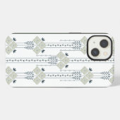 唐草の花と巻きひげ模様 iPhoneケース (裏面横)