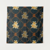 唐草。ヴィンテージラスタ抽象芸術シームレスフローラ タペストリー (正面(横))