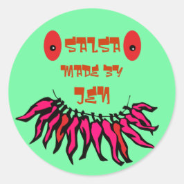 唐辛子おもしろい缶詰ラベル ラウンドシール