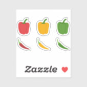 唐辛子とピーマンのセット シール (シート)