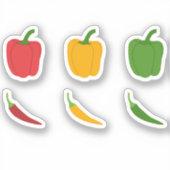 唐辛子とピーマンのセット シール (正面)