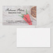 唐辛子とフレークを木製テーブルに 名刺 (正面/裏面)