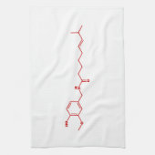 唐辛子のカプサイシンの分子化学式 キッチンタオル (縦)