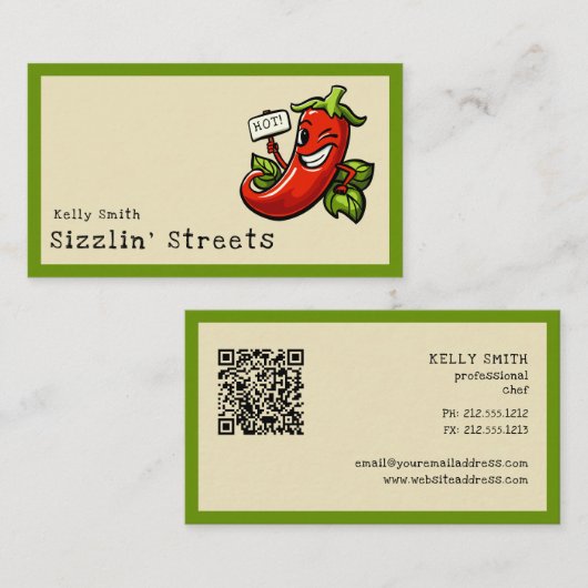 唐辛子のキャラクター 名刺 (正面/裏面)