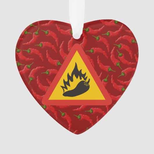 唐辛子の危険信号 オーナメント (正面)