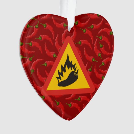 唐辛子の危険信号 オーナメント (正面)