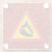 唐辛子の危険信号 ガラスコースター (裏面)