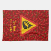 唐辛子の危険信号 キッチンタオル (横)