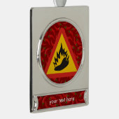 唐辛子の危険信号 シルバープレートバナーオーナメント (右)