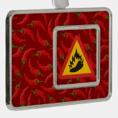 唐辛子の危険信号 シルバープレートフレームオーナメント (右)