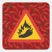 唐辛子の危険信号 スクエアシール (正面)