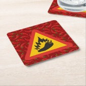 唐辛子の危険信号 スクエアペーパーコースター (アングル)
