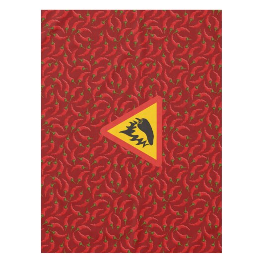 唐辛子の危険信号 テーブルクロス (正面)