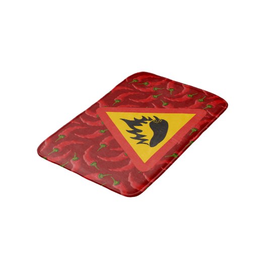 唐辛子の危険信号 バスマット (アングル)