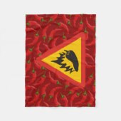 唐辛子の危険信号 フリースブランケット (正面)