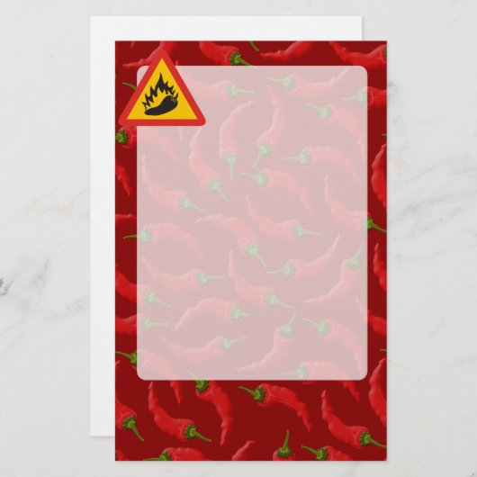 唐辛子の危険信号 便箋 (正面/裏面)