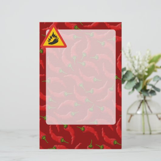 唐辛子の危険信号 便箋 (スタンド正面)