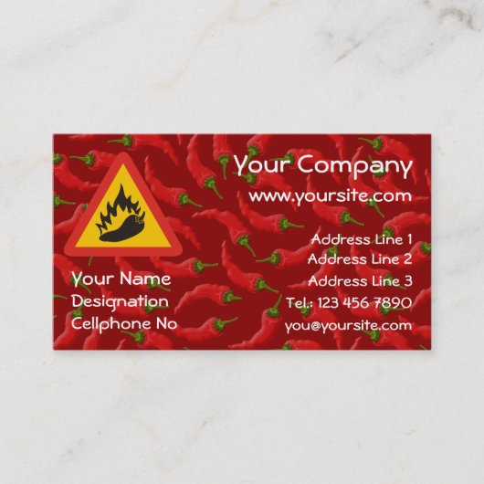 唐辛子の危険信号 名刺 (正面)