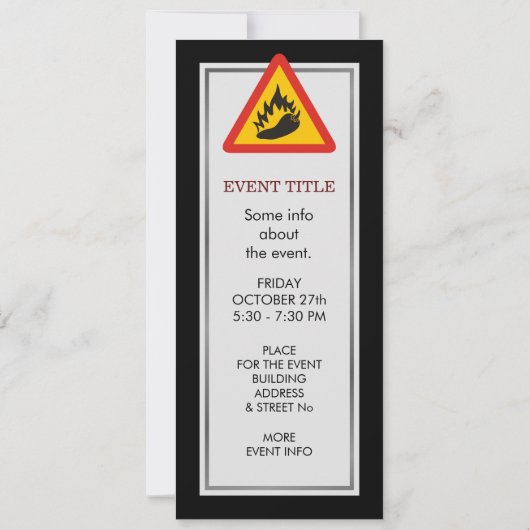 唐辛子の危険信号 招待状 (裏面)