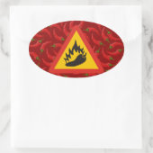 唐辛子の危険信号 楕円形シール (バッグ)