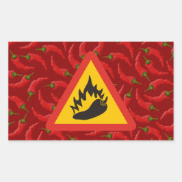 唐辛子の危険信号 長方形シール