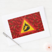 唐辛子の危険信号 長方形シール (封筒)