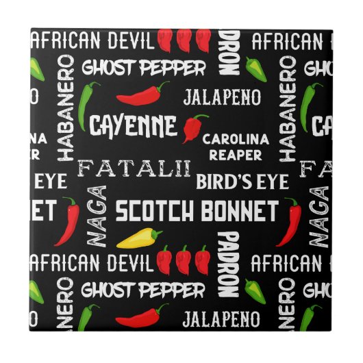 唐辛子の名前スパイシーフード タイル (正面)