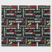 唐辛子の名前パターン | ジャマイカ料理 ラッピングペーパー (フラット)