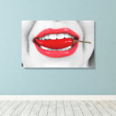 唐辛子の唇 キャンバスプリント (インサイチュ (ウッドフロア))