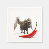 唐辛子の水牛の翼 スタンダードカクテルナプキン (正面)