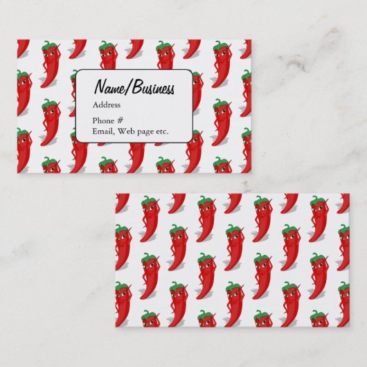 唐辛子の漫画のパターン 名刺 (正面/裏面)
